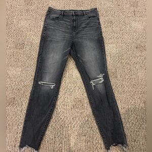 American Eagle Dark Gray Skinny Jeans Size 16